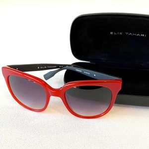 ELIE TAHARI RED AND BLACK SUNGLASSES